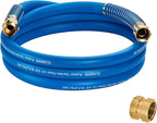 5/8 IN. × 10FT. Heavy Duty Rubber Garden Hose, High Flow 5/8" I.D. Brass Fitting No Memory Durable Heavy Duty Water Hose Leader Hose for Watering, Irrigation, Water Transfer Pump