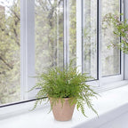 Artificial Fern Potted Plant, 9" Small Fake Plants in Pot, Faux Lace Fern Plant Greenery for Home Office Farmhouse Living Room Bathroom Kitchen Tabletop Desk Shelf Decoration