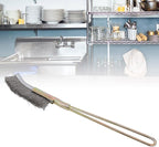 Topyond Curved/Straight Head Steel Soft Bonsai Brush - Japan Brash Garden Cleaning Tool - Perfect for Gentle and Effective Cleaning of Bonsai Trees and Plants(Elbow)