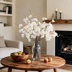INXUGAO 12 PCS Faux Cherry Blossom Branches Decor 22.83 Inch Fake Artificial Cherry Flowers for Home Indoor Decoration Vase Arrangement Table Living Room Bedroom Spring Decor