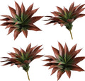 JUSTOYOU Large Artificial Succulents Aloe Plants Real Touch Fake Flowers Unpotted for Home Wedding Festival Arrangement (4, Green-Red)
