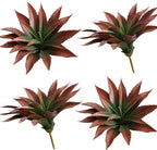 JUSTOYOU Large Artificial Succulents Aloe Plants Real Touch Fake Flowers Unpotted for Home Wedding Festival Arrangement (4, Green-Red)