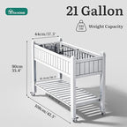 YITAHOME 42.5x17.3x35.4 in Raised Garden Bed, Outdoor Plastic Planter Box with Wheels, Legs, Drain Plug, and Storage Shelf for Plants, Vegetables, Flowers, Herbs, White