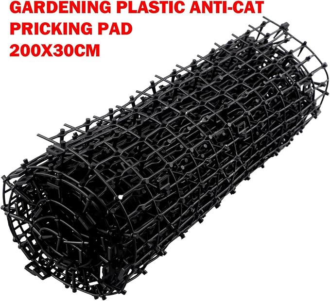 Cat Dog Scat Mat 2M, Plastic Spike Deterrent Strip For Garden, Humane Animal To Protect Plants And Pots From Digging And Climbing, Black