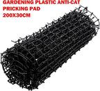 Cat Dog Scat Mat 2M, Plastic Spike Deterrent Strip For Garden, Humane Animal To Protect Plants And Pots From Digging And Climbing, Black