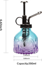 TOMEX Glass Plant Mister Spray Bottle 200ML Watering Bottle with Top Pump Watering Can for Indoor Outdoor House Plants, Flowers (Blue-Purple)