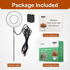 Grow Lights for Indoor Plants Small Potted - Full Spectrum, Auto 3/9/12H Timer, 10-Level Dimming & Adjustable Height - Compact Grow Light for Succulents, Herbs, Foliage in Home/Office (Black,1PACK)