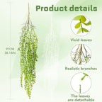 dallisten 4 Pack Fake Hanging Plants, 38" Artificial Hanging Eucalyptus Plants Greenery Vines UV Resistant Faux Trailing Plants for Indoor Outdoor Wall Shelf Porch Boho Home Patio Decor(4PCS Green)