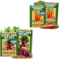 HOME GROWN Carrot & Beet Seeds Bundle – 6000 Tendersweet Carrot + 1000 Detroit Dark Red Beet Seeds – 2 Pack Each – Non-GMO, Heirloom Vegetable Seeds for Outdoor Planting, High Germination