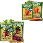 HOME GROWN Carrot & Beet Seeds Bundle – 6000 Tendersweet Carrot + 1000 Detroit Dark Red Beet Seeds – 2 Pack Each – Non-GMO, Heirloom Vegetable Seeds for Outdoor Planting, High Germination