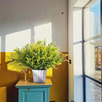 RECUTMS 20 Bundles Outdoor Artificial Flower UV Resistant Fake Stems Plants, Faux Plastic Greenery for Indoor Outside Hanging Plants Garden Porch Window Box Home Wedding Farmhouse Décor(Yellow)