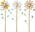 Set of 3 Crystal Sunflower Stakes Suncatchers with 13.4'' Gold Trellis Metal Plant Stake for Indoor Outdoor Garden Potted Plants Decorations Plant Lover Gift (Multicolor)