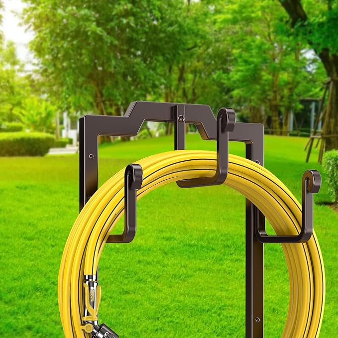 Skycarper Garden Hose Reel Holder Water Hose Hanger Organizer Stand,Bronze