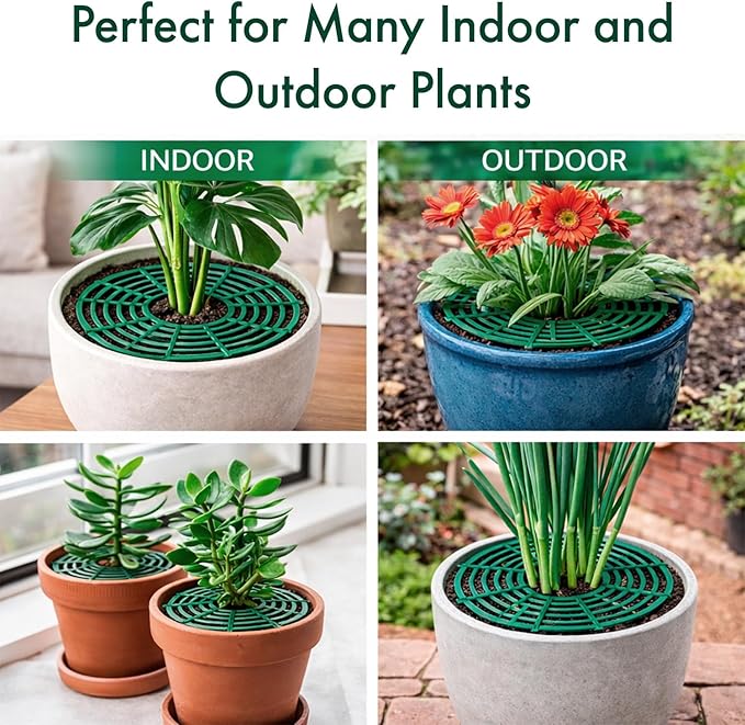 12 inch Plant Pot Cover | Soil Cover for Plants (One Piece Design) | 3 Pack | Dark Green | No Stakes or Assembly Needed | Perfect for Covering Plants from Animals | Made in USA