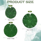 Abeillo 6Pcs Fake Lily Pads, 3 Sizes Floating Artificial Lily Pads Decorations, Realistic Pond Plants Decor for Pool Patio Aquarium Fountain