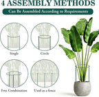 6 Pack Tall Peony Cages and Supports, 10" W x 24" H Heavy Duty Plant Peony Support Cages, Half Round Peonies Ring Metal Plant Stakes for Outdoor Plants, Garden Vegetables & Flowers