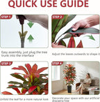 Artificial Red Dracaena Tree - 6FT Tall Fake Plants with Black Square Planter - Artificial Plants Indoor Floor Plant in Pot - Large Tropical Fake Yucca Potted Tree for Home Office Living Room Decor