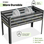 KING BIRD Raised Garden Bed with Irrigation System and Legs Galvanized Elevated Planter Box 48×24×31.5 in for Backyard, Patio, Balcony, 400lb Capacity, Dark Grey