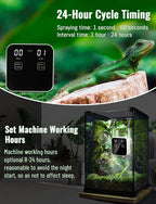 Reptile Mister Automatic, Quiet Reptile Misting System with Timer, Reptile Fogger Humidifiers with Fine Water Mist Nozzles, Terrarium Mister Humidifiers with Water Shortage Protection