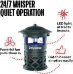 DynaTrap DT1130-GRSR 1/2 Acre Mosquito & Flying Insect Outdoor Trap and Killer – Kills Mosquitoes, Flies, Wasps, Gnats, & Other Flying Insects - Bug Zapper Alternative – Green