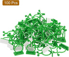uxcell 100Pcs Plant Climbing Wall Fixture Clips, Plant Fixer Self-Adhesive Hooks Wire Fixing Supporting for Indoor Outdoor Decoration and Cable Wire Fixing (Green, 19mm/0.75")