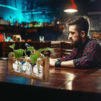 Plant Terrarium Propagation Stations Hydroponics Halloween Skull Planter Vase Skulls Decor with Wooden Stand Gife for Father