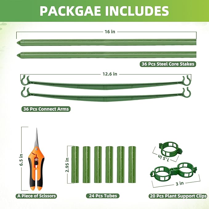 EWPJDK 6-Pack Tomato Cage for Garden Plant Support 48 INCH Garden Stakes Adjustable Tomato Cage for Climbing Plants Pots Vegetables Flowers Fruits (6, 48 Inches)