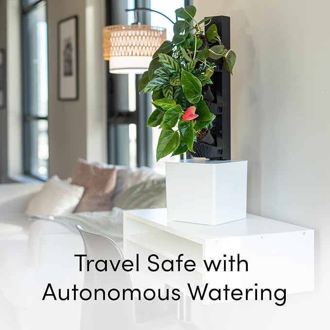 Tevatower Mini Smart Self-Watering Indoor Garden System - 3-Tier 4-Inch Planter Pot for Herbs, Flowers and Indoor Plants, Compact Smart Planter for Home Kitchen Office - Fresh White