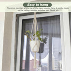 EBOOT 2 Pack 48 Inch Large Macrame Plant Hanger Rope to Hang Flower Pot Plant Holder for Indoor Outdoor Decorations, 4 Legs (Ivory White)