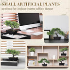 Jexine 4 Pack Artificial Bonsai Tree, Indoor Small Fake Plants in Pots for Home Table Office Desk Bathroom Shelf Bookshelf Bedroom Living Room Farmhouse Decorations