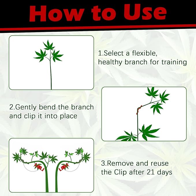 40 Pack LST Plant Training Clips – Durable & Reusable Stem Support for Low-Stress Training – Fits All Growth Stages