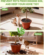 6 Pcs 15.7" Plant Pot Grids - Cuttable Plant Pot Protector from Cats with 6 Nails,Plant Pot soil Cover Protectors for Indoor Potted Plants,Animals Digging Stopper & Baby Proof Flower Pot Grid Guard
