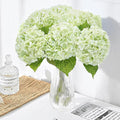 6Pcs Hydrangea Artificial Flowers Realistic Latex Texture for Spring Decoration Home Party Wedding Living Room Decoration 21''Light Green