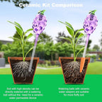 3 Packs Grape Plant Watering Globes with Terracotta Stakes, Glass Self-Watering Planter Insert, Automatic Watering Bulbs for Indoor & Outdoor Plants, Refillable via Top Opening