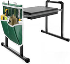 Garden Kneelers Seat, Stable and Save Anti-Tipping Design 10.2" Wider Garden Kneeler and Seat with Handle, Heavy Duty Gardening Stool for Seniors, Gardening Weeding Bench for Gardeners Parents - Black