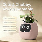 Smart Pet Planter, Smart Plant Pot, With Artificial Intelligence, Time Weather Display, And Multiple Expressions Animation,Lovely Plant Companion, For Desktop Decoration, Gifts,Plant-Free (Blush)
