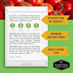 Tomato Seeds 10 Variety Pack for Planting - Black Krim, Roma, Cherry, Aunt Ruby's Green, Hillbilly, Mortgage Lifter, Brandywine, & More - Non-GMO Heirloom Tomatoes - Survival Garden Seeds