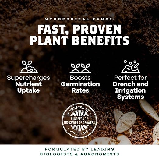 DYNOMYCO Spark Mycorrhizal Fungi, 6oz Wettable Powder – 3-In-1 Root Enhancer Turbocharges Nutrient Uptake & Yield – Treats 25 Plants, Indoor/Outdoor Bio-Stimulant – Dissolves Fast in Seed Starter Soil