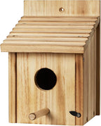 NATUREYLWL Outdoor Wooden Bird House, Birdhouse DIY Assembly Kit, Durable Bluebird Nesting Box with Cleaning Door, Weather-Resistant Garden Decor for Small Wild Birds