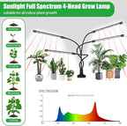 Grow Lights for Indoor Plants,168 LEDs Clip Plant Lights, Full Spectrum LED Plant Growing Lamps with Flexible Gooseneck, 3/9/12H Timer, 3 Spectral Modes, 10 Dimmable Levels, 4 Head