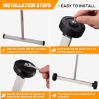Toolwiz Magnetic Pick Up Sweeper 15-inch Heavy Duty Magnet Pickup Lawn Sweeper Roofing Tools, 10 Lbs Yard Tools with Telescoping Holder and Wheels to Clean Nails Adjustable Handle for Construction