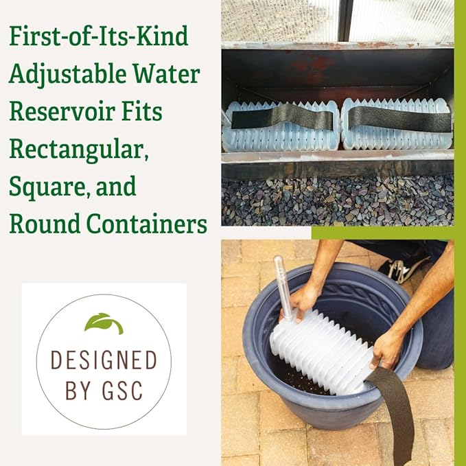 Gardeners Supply Company Adjustable Self-Watering Insert for Pots and Planters | Water Reservoir for Rectangular, Square, and Round Containers for Indoor & Outdoor Greenhouse Potted Plants