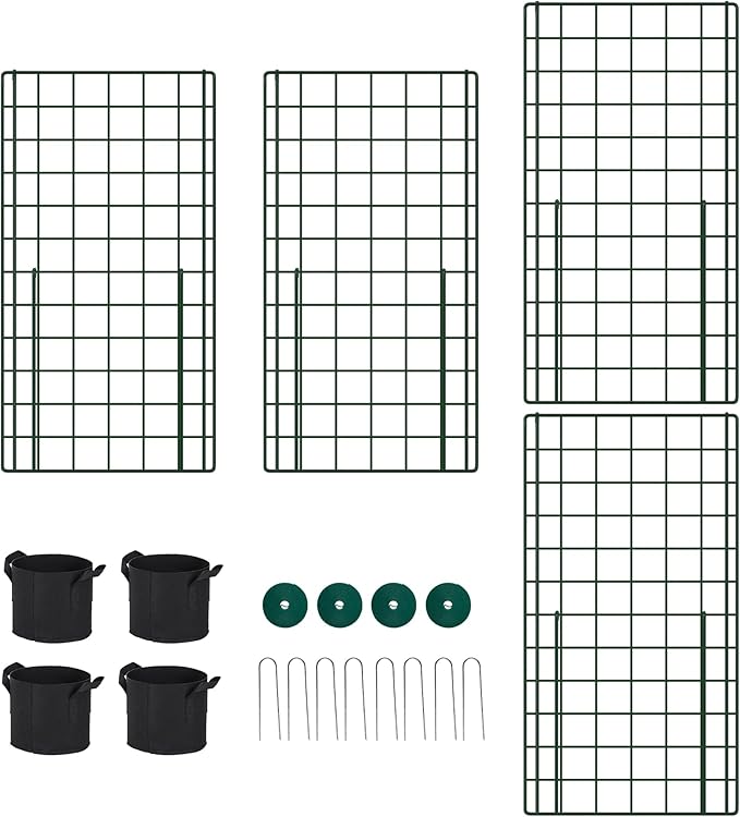 Cucumber Trellis for Garden - 4 Pack, 48" L x 24" W Garden Trellis for Climbing Plants Outdoor with Support Structures, A Frame Trellis for Climbing Vegetables Peas, Vine, Bean