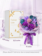 Eterfield Flowers for Delivery Prime, Mother's Day Forever Flowers Bouquet, Preserved Roses and Purple Flowers Birthday Gifts for Her Women Wife Mom Grandma Anniversary Valentines Day Christmas