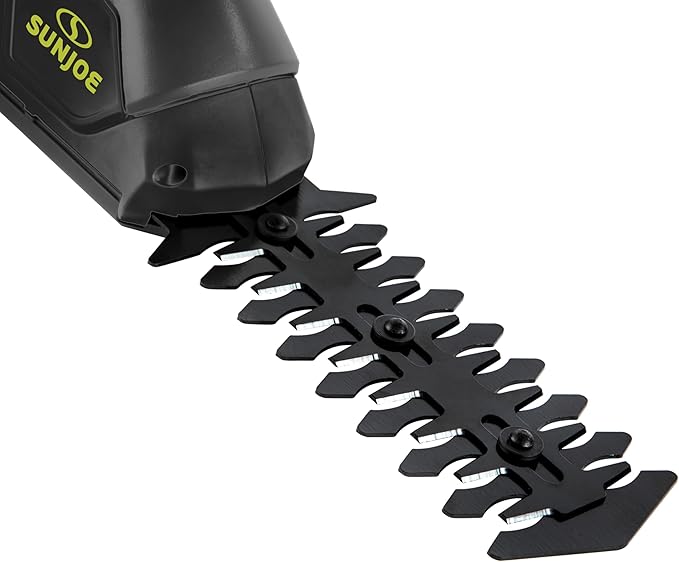 Sun Joe HJ604C Cordless Grass Shears and Hedge Trimmer, 2-in-1 Handheld Shrub Trimmer, 7.2V Lithium-Ion Battery, 1250 RPM Steel Blades, Charger Included