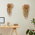 Artificial Hanging Flowers Plants for Outdoor Spring Decoration, 2PCS Faux Silk Daisy UV Resistant Look Real for Outside Home Indoor Planter Porch Garden Yard Decor(Red Brown)