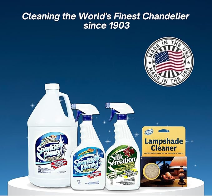 Bundle of Sparkle Plenty Chandelier Cleaner Drip Dry Spray No Wipe & Silk Plant Cleaner Spray No Wipe - Dust Cleaning Supplies for Fake Plant, Artificial Flower, Shower Glass or Window Screen (32 oz)