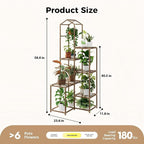 Bamworld Tall Corner Plant Stands with Grow Lights Indoor Outdoor Plant Shelves for Multiple Plants Display Haning Planter Living Room Pation Garden Decor