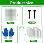 6 Pack Plant Protectors from Animals, 12''x12'' Metal Plant Cages for Outdoor Plants, Garden Plant Protector with Stakes & Zip Ties, Keep Rabbits Squirrels Out, Plant Cage for Flowers Vegetables