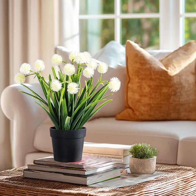3 Pack Fake Small Plant in Pot Artificial Potted Flowers for Home Decor Fake Flower Plant Greenery Mini Faux Plant for Indoor Bedroom Living Room Office Shelf Bathroom Farmhouse Decor (Type 3)